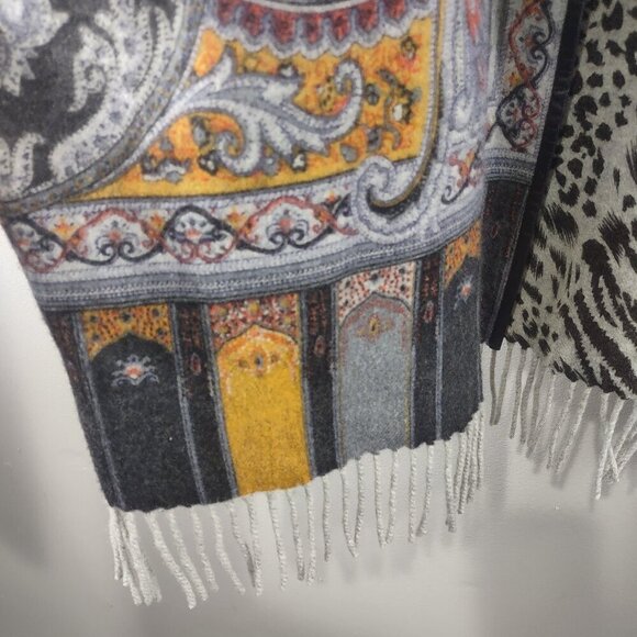 J. McLaughlin Gia Reversible Open Front Wool Poncho M/L - Picture 5 of 8